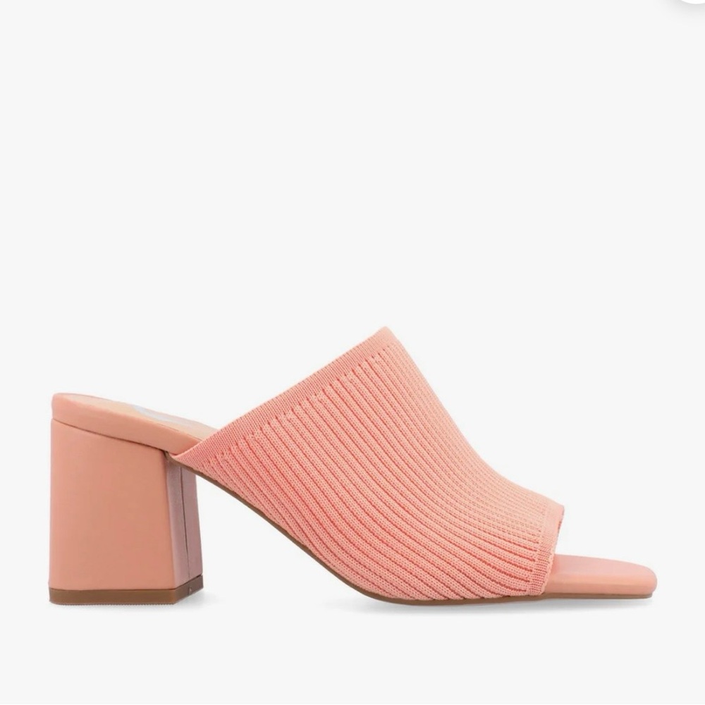 Journee Lorena Collection Coral Crochet Block Heel Mule 3” Heel